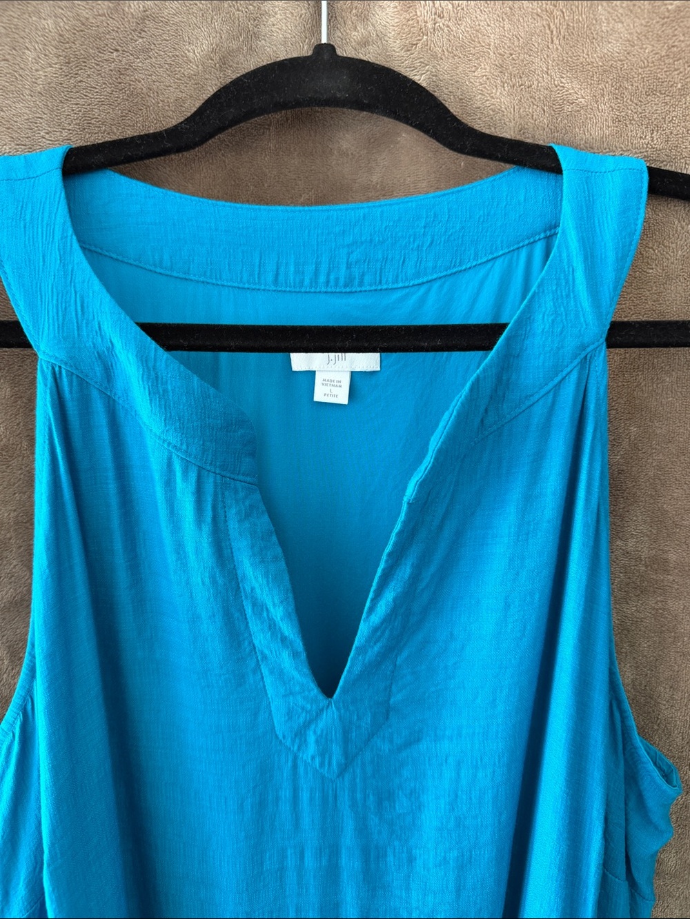 J Jill Sleeveless Colorblock Maxi Dress Pockets Teal Blue Green LP - Picture 7 of 11